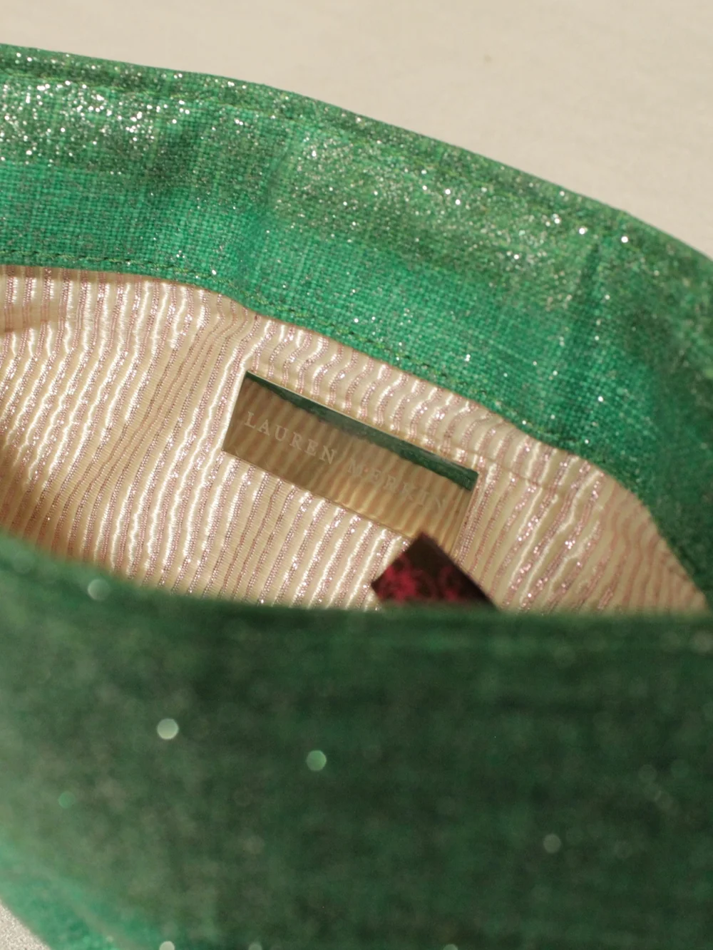 Lauren Merkin shimmery green